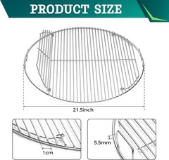 Hinged Cooking Grate for Weber 22 inch Charcoal Grill Stainless Steel Replace…