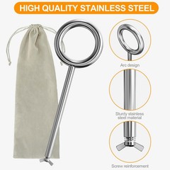 Handle for Solo Stove Heat Deflector, Stainless Steel Accessories for Bonfire Fi