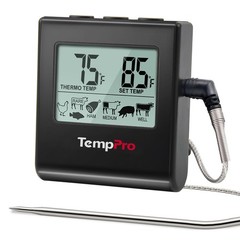 TempPro TP16 Large LCD Digital Meat Thermometer for Cooking, Smoking, Grillin…