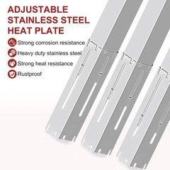 Universal Grill Heat Plates Heat Tents Heat Shields for Gas Grill, Adjustable Ba