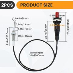 2 Set Propane Push Button Piezo Igniter, Piezo Spark Ignition with 20″ Long W…
