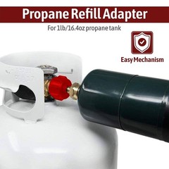 Red QCC Type 1 Propane Refill Adapter for 1 lb Tanks Brass Fitting