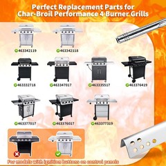 Hisencn Grill Replacement Parts for Charbroil Performance 4 pack, silver