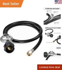 Versatile 3.5ft Propane Regulator & Hose for All Your Outdoor Cooking Needs