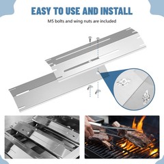 Universal Stainless Steel Adjustable Grill Heat Plates Heat Tents Heat Shield…