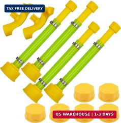 4 PCS 10.8” Gas Can Spout Replacement with 2 PCS Hose Bender and 6 PCS Yellow G