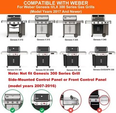 Griddle Insert & Grate Compatible w/ Weber 6788 for Genesis II 300 Grills