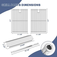 Durable Nexgrill 720-0925 4 Burner Replacement Parts Grates Burners Kit
