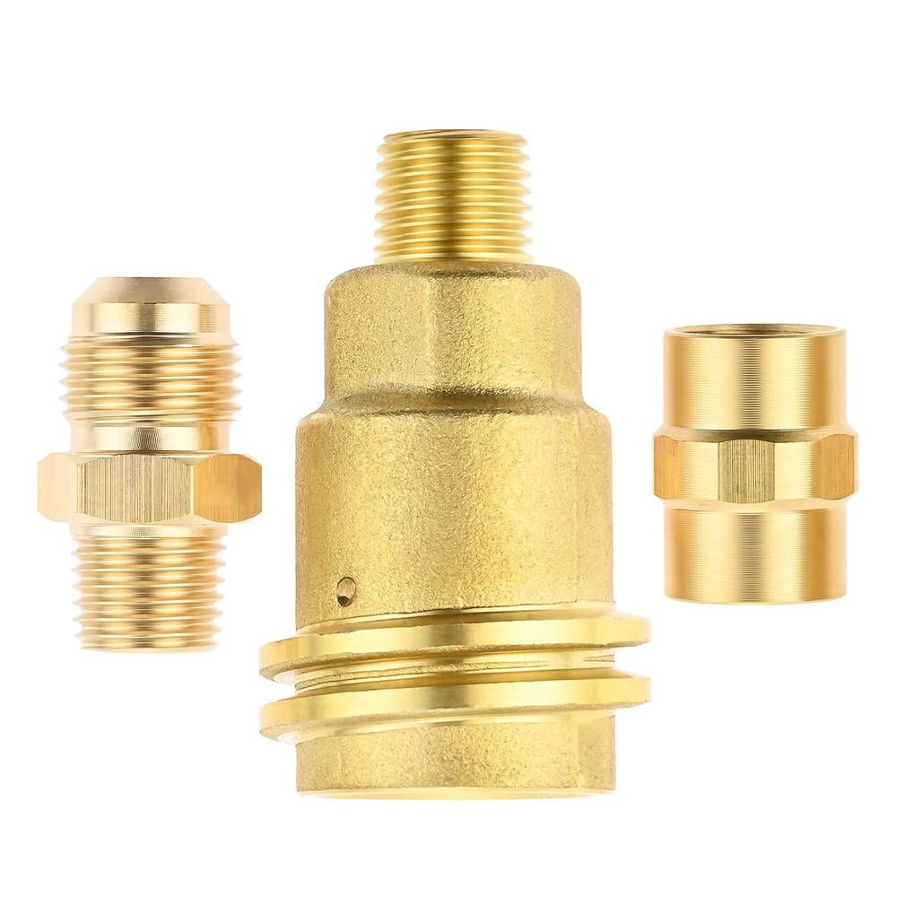 3 Pack QCC1 Nut Propane Gas Fitting Adapter Kit, 1/4 Male NPT x QCC1, 3/8 3