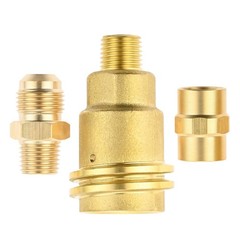 3 Pack QCC1 Nut Propane Gas Fitting Adapter Kit, 1/4 Male NPT x QCC1, 3/8 3