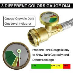 Stainless Steel Braided Y-Splitter Dual Propane Tank Converter Hose with Gauge,