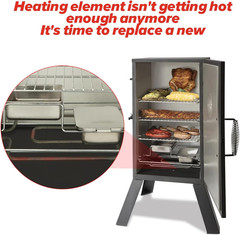 Upgrade Universal 1650W 15A Electric Smoker Heating Element Kits with Adjustable