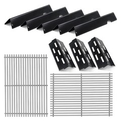 PorcelainEnameled Grill Flavorizer Bar Heat Plates with 9MM Stainless Steel C…