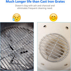 6.5″ BBQ High Heat Stainless Steel Charcoal Fire Grate Fits for Medium Big Green