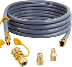 24FT Natural Gas Hose with Quick Connect Fittings for Grill & Generator