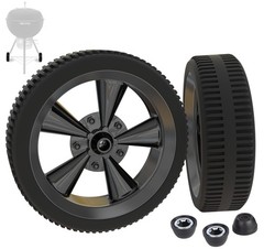 6″ Replacement Grill Wheels for 18/22 inch Charcoal Grills, 2PCS with Hub Caps