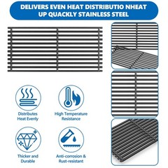 SafBbcue Emitter and Cooking Grate for Charbroil Tru-Infrared 2 Burner 463642…
