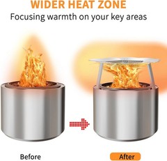 Heat Deflector for Solo Stove Bonfire 19.5’’ – Upgraded 304 Stainless Steel Port