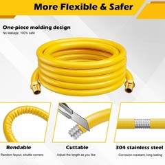 Flexible 70ft 3/4″ Natural Gas Hose & CSST Tubing Conversion Kit, 2 Male Adapter