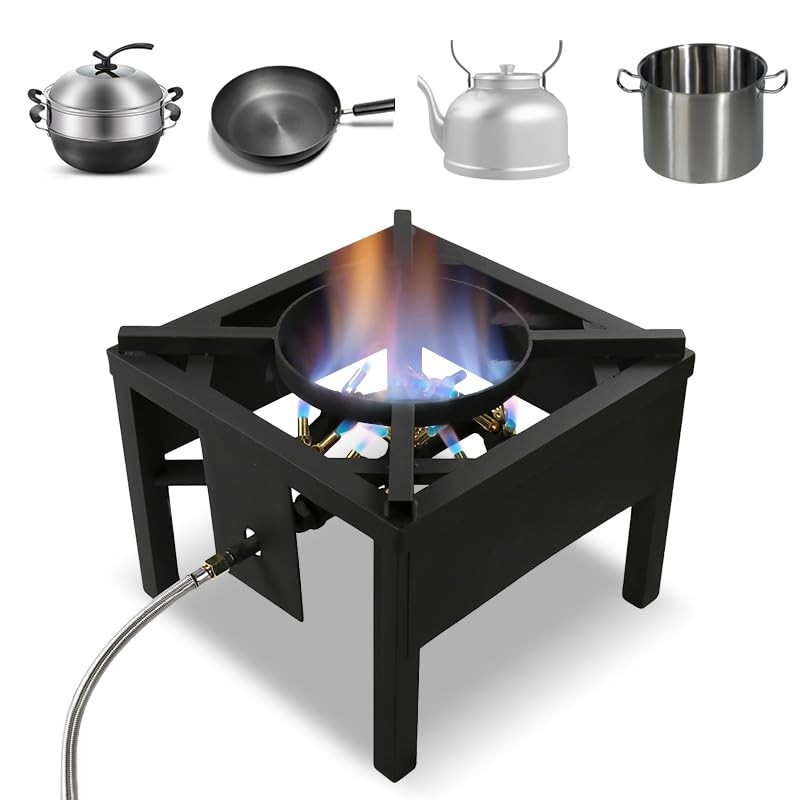 COOKAMP Propane Burner for Outdoor Cooking (23 Tips 23 Jet Burner, BLACK