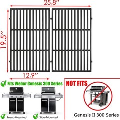 Weber Genesis Grill Grates Replacement Cast Iron Heavy Duty 2 Pack 19.5 X 25.8