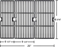 CharBroil-Compatible Porcelain Cast Iron Grill Grates – 3 Pack for Perfect BBQ