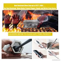Pellet Smoker Tube 12 Inch Stainless Steel Tray Cover Cap 5 Hours Smoke For