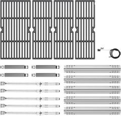 Grill Parts Kit for Charbroil 5-6 Burner, Heavy Duty Cast Iron Grates, Stainl…