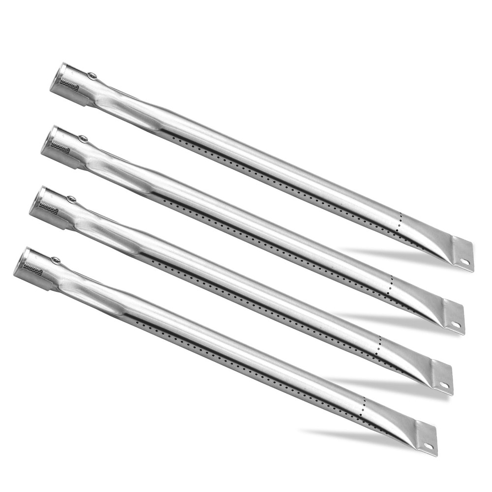 Zemibi Grill Burner Tube, 4 PC Universal Stainless Steel Pipe 4 Pack, Sliver