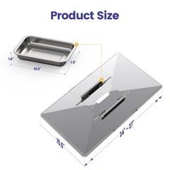 Geesta Grill Grease Tray Set, Stainless Steel Replacement 24-27inch