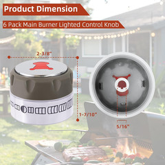 67692 Lighted Grill Control Knobs for Weber Summit S660 S670 E660 E670 BBQ 9-Pck