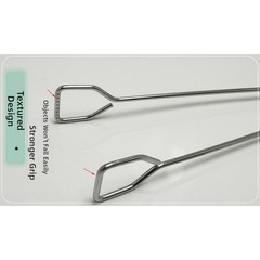 15 Inch Stainless Steel BBQ Tongs for Outdoor Charcoal Grilling and Cooking