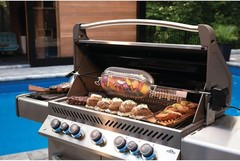 Napoleon Rotisserie Grill Basket Stainless Steel Fits Standard Spit Rods Wings