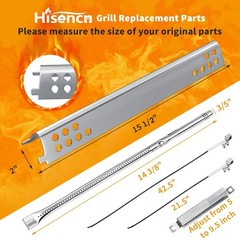 Grill Replacement Parts for 4 Burner Gas Grill – Burners, Heat Plates & Tubes
