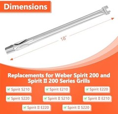 18 Inch Grill Burner Replacement for Weber Spirit E210 E220 S210 S220