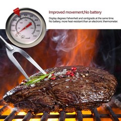 KT THERMO Deep Fry Thermometer with Instant Read,Dial 6-Inch(2pack）, Silver