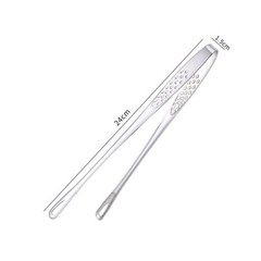 2 Piece Stainless Steel BBQ Tongs Set 24 cm 28 cm for Steak Grilling Serving