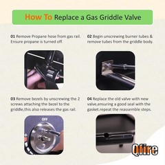 2-Pack Griddle Burner Valve for Blackstone 36 Gas Grill Griddle 1554 Replacement