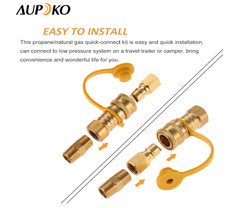 3/8″ Natural Gas Quick Connect Fitting Brass LP Propane Hose Adapter Kit