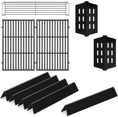QuiMetal Cast Iron Grill Grate & Flavorizer Bars for Weber Genesis E310 E330