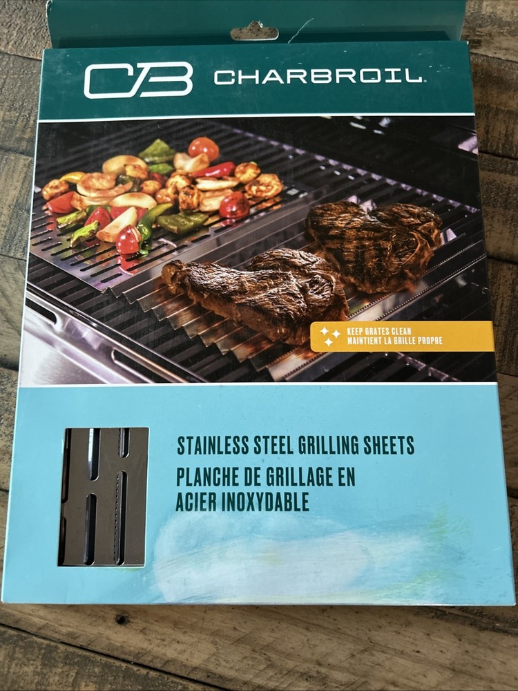 Char-Broil Stainless Steel Silver Grilling Sheet Set Model 7486478 for BBQ Grill