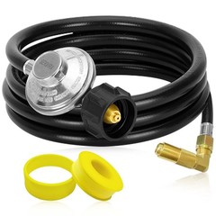 5FT Propane Adapter Hose & Regulator with 90° Elbow for Griddles & Tanks