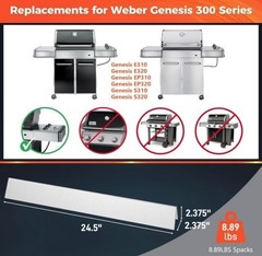 QuliMetal 24.5″ Flavorizer Bars for Weber Genesis 300 Series w/Side Control Knob