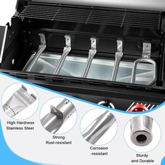 For Dyna Glo 5 Burner Grill Models Drip Pan Grease Tray & Heat Tents & Burners