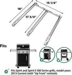 Flavorizer Bars 15.3″ Grill Burner 18″ for Weber Spirit and Spirit II 300 Series