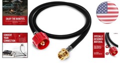 4 ft Heavy-Duty Propane Adapter Hose – 1lb to 20lb Compatibility for Outdoor Use