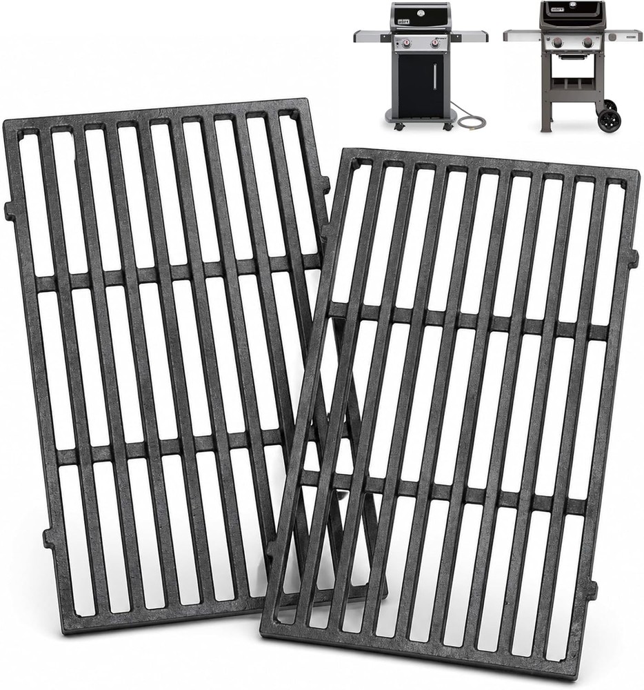 7637 Cast Iron Grill Grates Replacement Parts Compatible with Weber Spirit 200