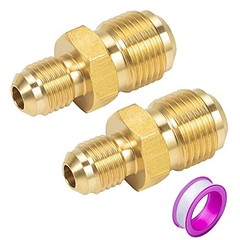 2 PCS Brass Tube Coupler Pipe Fitting Union Connector Gas Adapter 2PCS 3/8 x1/4