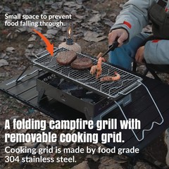 Folding Campfire Grill Cooking Grid Grate 304 Stainless Steel MS-1015-SW