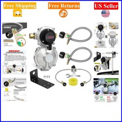2-Stage Auto Changeover LP Gas Regulator with Dual Hoses & Gauge